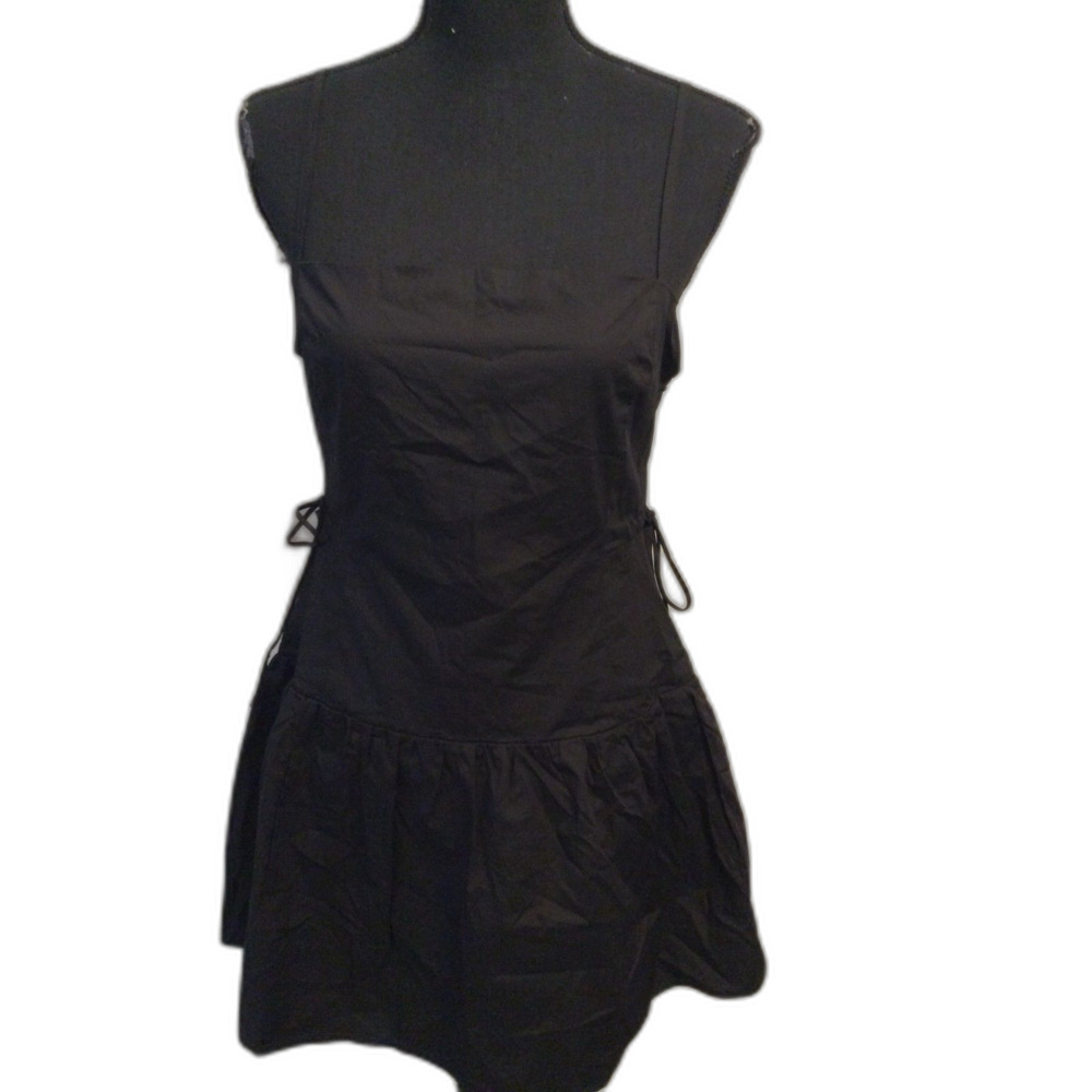 NWOT West of Melrose Large Black Sundress Side Lace Up Mini